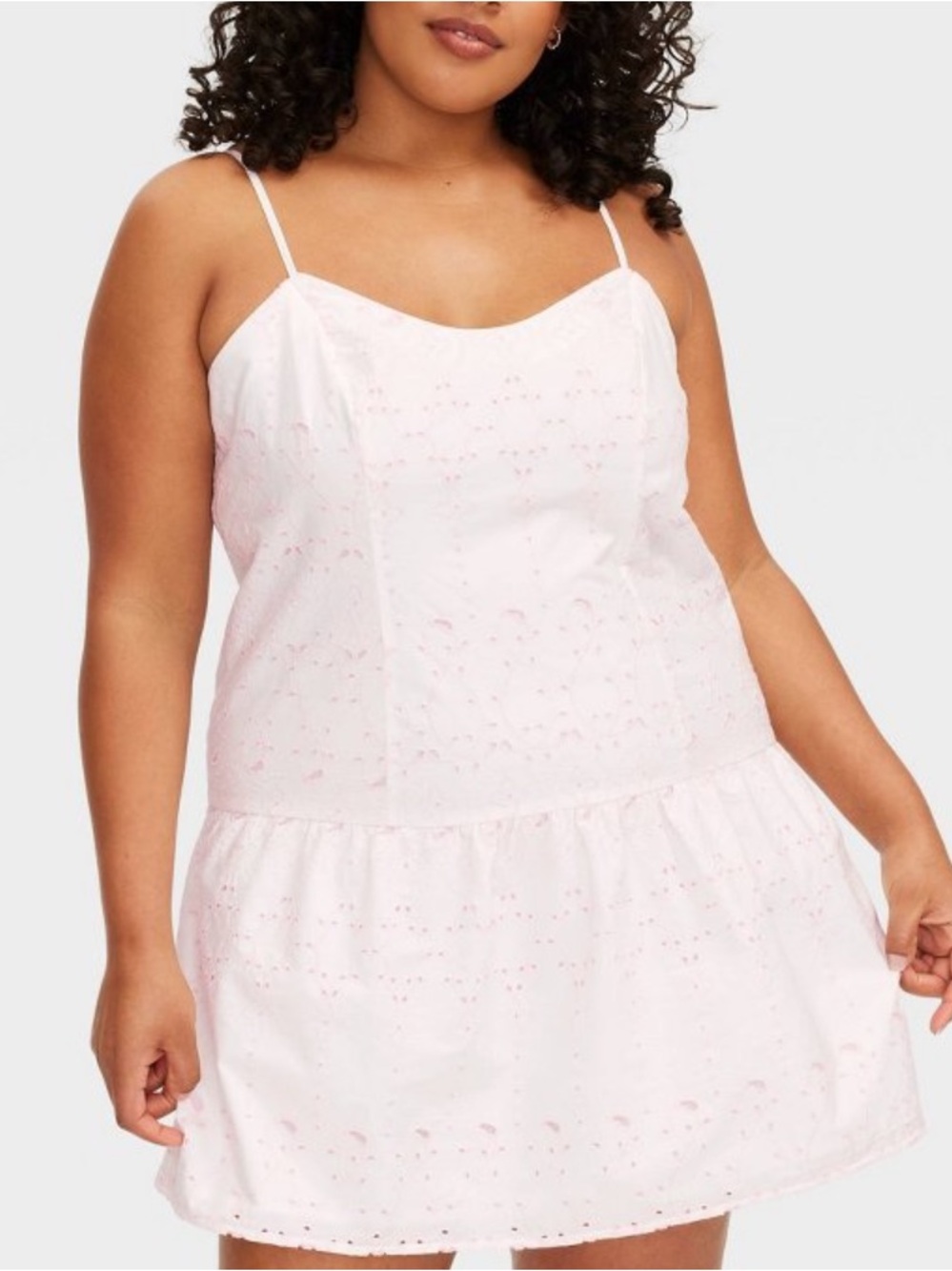 Roller Rabbit white and pink drop waist eyelet mini dress 7